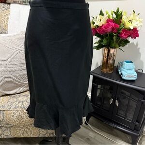 Banana Republic Black Trumpet Midi Skirt
